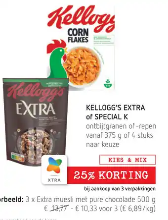 Spar Kellogg's Extra of SpecialK Ontbijtgranen of Repen aanbieding