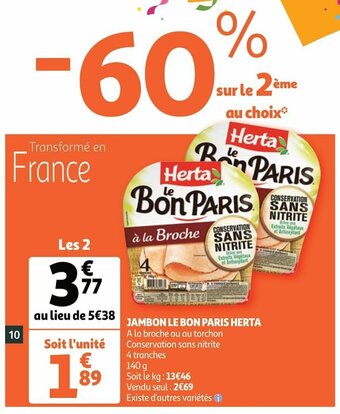 Auchan Jambon le bon paris herta aanbieding
