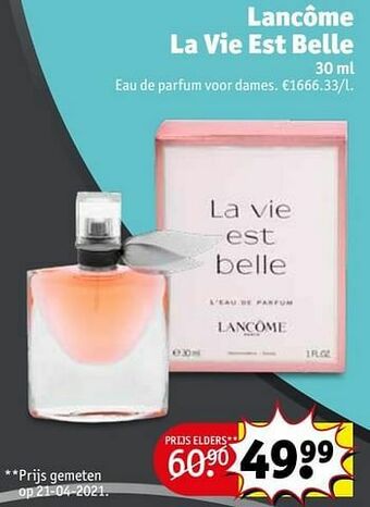 Kruidvat Lancôme la vie est belle edp aanbieding