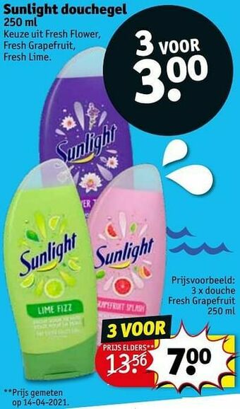Kruidvat Douche fresh grapefruit aanbieding