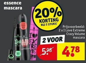 Kruidvat I love extreme crazy volume mascara aanbieding