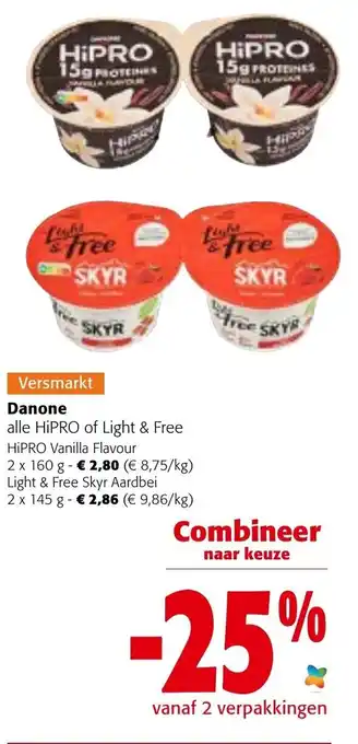 Colruyt Danone Hipro vanilla flavour 2x160G aanbieding