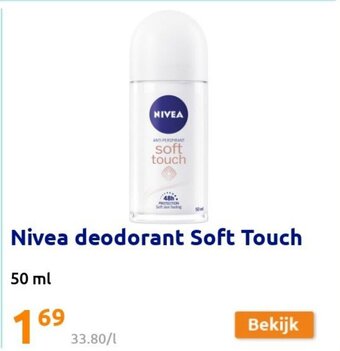 Action Nivea deodorant soft touch 50ML aanbieding