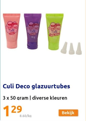 Action Culi Deco glazuurtubes 3x50 gram aanbieding