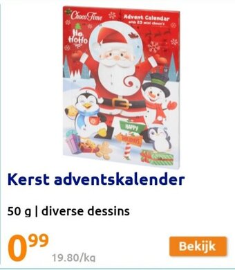 Action Kerst adventskalender 50G aanbieding