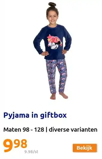 Action Pyjama in giftbox maten 98-128 aanbieding
