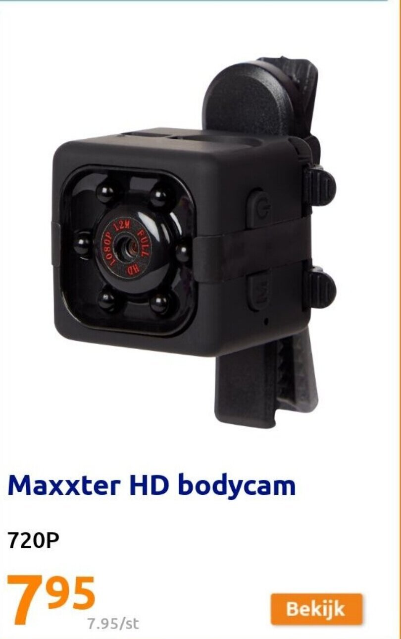 Maxxter HD bodycam 720P promotie bij Action
