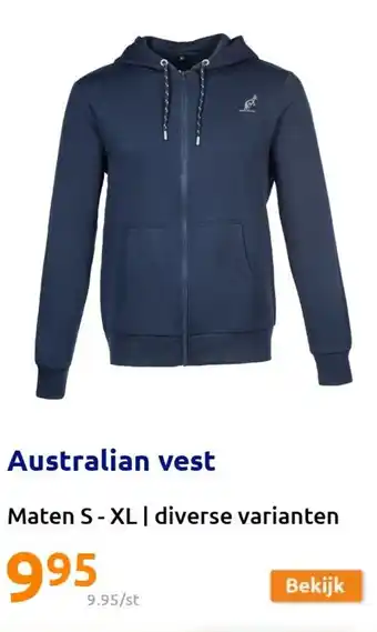 Action Australian vest maten S-XL aanbieding