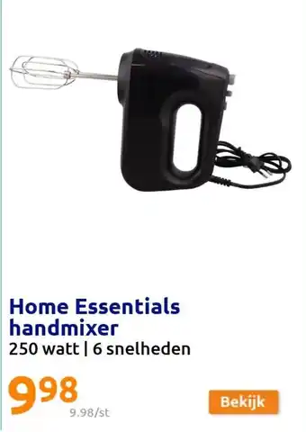 Action Home essentials handmixer 250 watt 6 snelheden aanbieding