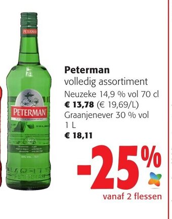 Peterman Graanjenever 30% vol 1 L