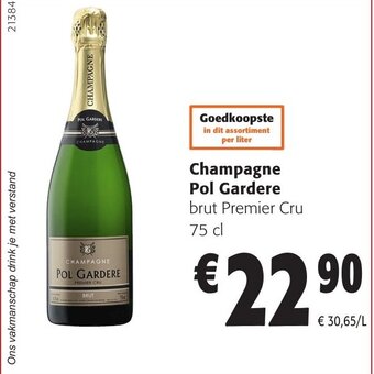 Colruyt Champagne Pol Gardere brut Premier Cru 75 cl aanbieding