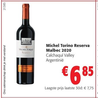 Colruyt Michel Torino Reserva Malbec 2020 aanbieding
