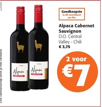 Colruyt Alpaca Cabernet Sauvignon aanbieding