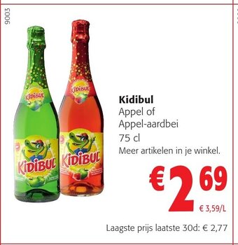 Colruyt Kidibul Appel of Appel-aardbei 75 cl aanbieding