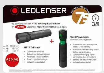Ledlenser mt10 zaklamp + flex3 powerbank