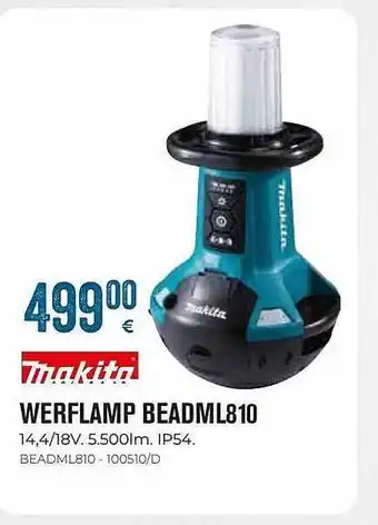 Meno Makita werflamp beadml810 aanbieding