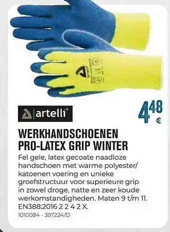 Meno Werkhandschoenen pro-latex grip winter artelli aanbieding