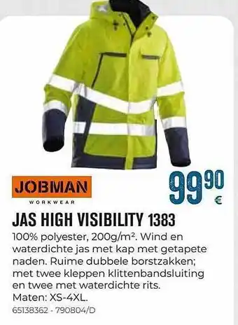 Meno Jobman jas high visibility 1383 aanbieding