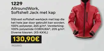 Allroundwork, softshell jack met kap