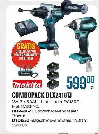 Makita combopack dlx2418tj