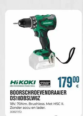 Hikoki boorschroevendraaier ds178dbslw6z