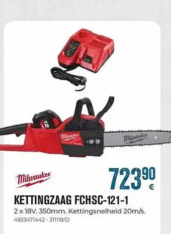 Milwaukee kettingzaag fchsc-121-1