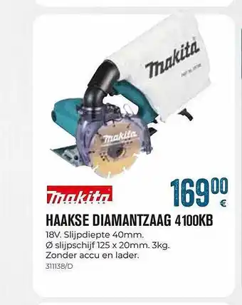 Meno Haakse diamantzaag 4100kb makita aanbieding