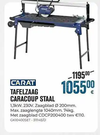 Meno Carat tafelzaag caracoup staal aanbieding