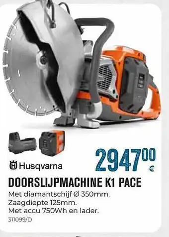 Husqvarna doorslijpmachine k1 pace
