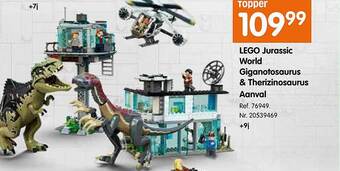 Fun Lego jurassic world giganotosaurus & therizinosaurus aanval aanbieding