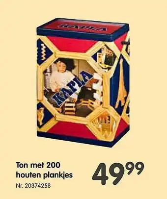 Fun Ton met 200 houten plankjes aanbieding