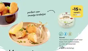 Fermè fermentino alternatief voor kaas met cashewnoten kruiden en bloemen