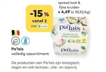 Bio Planet Pa-lais volledig assortiment aanbieding