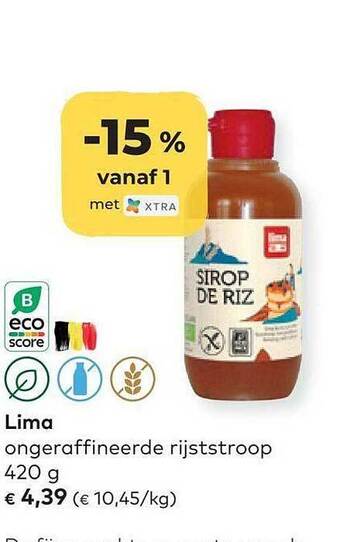 Bio Planet Lima ongeraffineerde rijststroop aanbieding