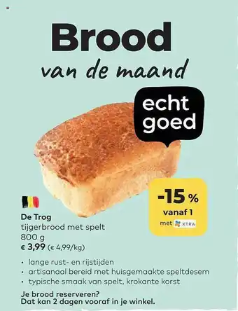 Bio Planet De trog tijgerbrood met spelt aanbieding