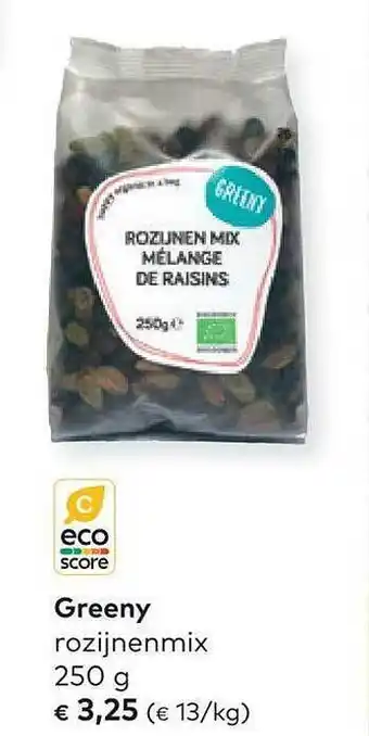 Bio Planet Greeny rozijnenmix aanbieding