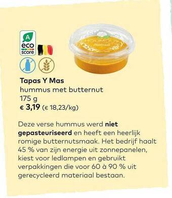 Tapas y mas hummus met butternut