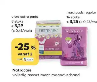 Bio Planet Natracare ultra extra pads maxi pads regular aanbieding
