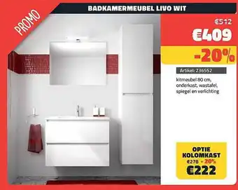 Bouwcenter Frans Vlaeminck Badkamermeubel livo wit aanbieding