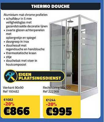 Bouwcenter Frans Vlaeminck Thermo douche aanbieding