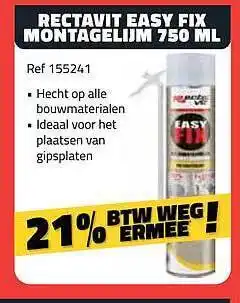 Bouwcenter Frans Vlaeminck Rectavit easy fix montagelijm 750 ml aanbieding