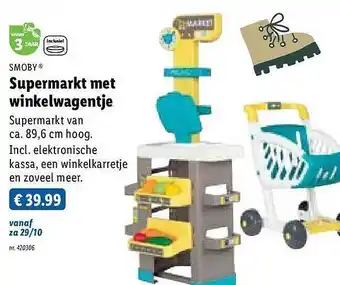 Lidl Smoby supermarkt met winkelwagentje aanbieding