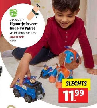 Lidl Spinmaster figuurtje in voertuig paw patrol aanbieding