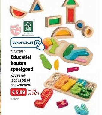 Lidl Playtive educatief houten speelgoed aanbieding