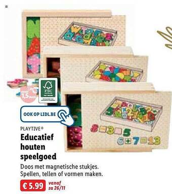 Lidl Playtive educatief houten speelgoed aanbieding