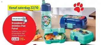 Lidl Brooddoos of drinkbus paw patrol aanbieding