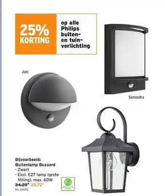 GAMMA Buitenlamp buzzard 25% korting aanbieding