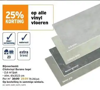 GAMMA Clickvinyl burano tegel 25% korting aanbieding