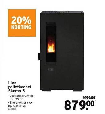 GAMMA Livn pelletkachel skomo 5 aanbieding