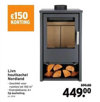 GAMMA Livn houtkachel nordland aanbieding